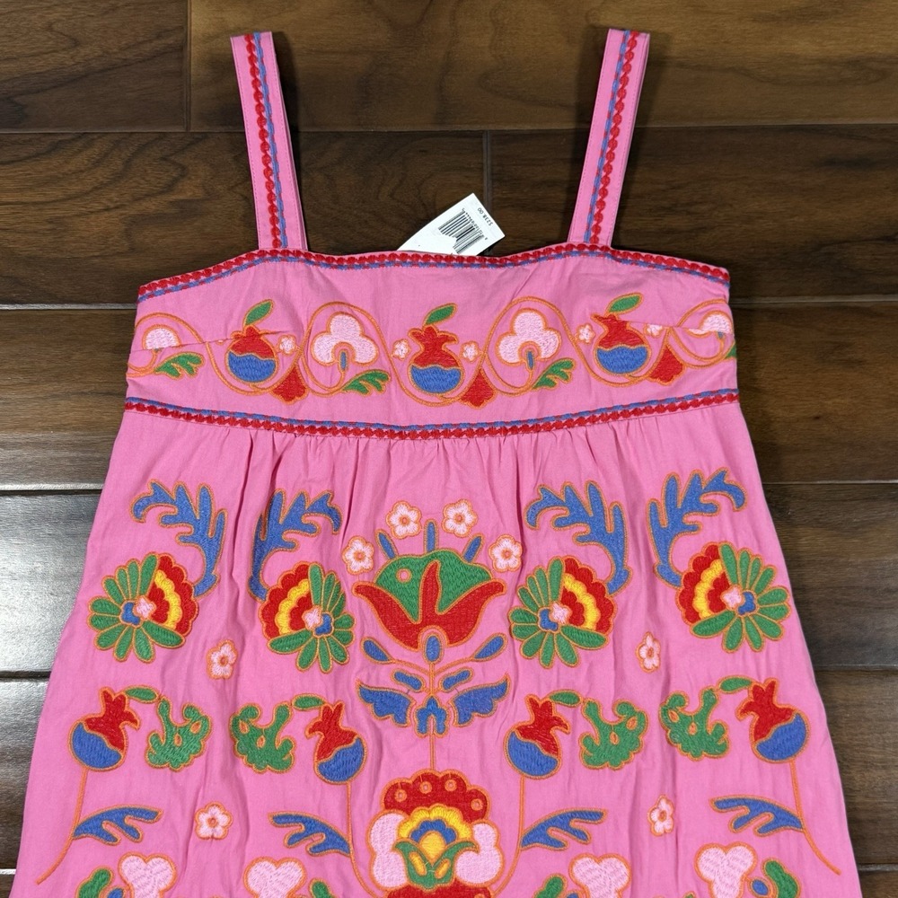 J.Marie Women's Size Small‎ Pink Embroidered Sleeveless Landon Midi Dress - Picture 2 of 14